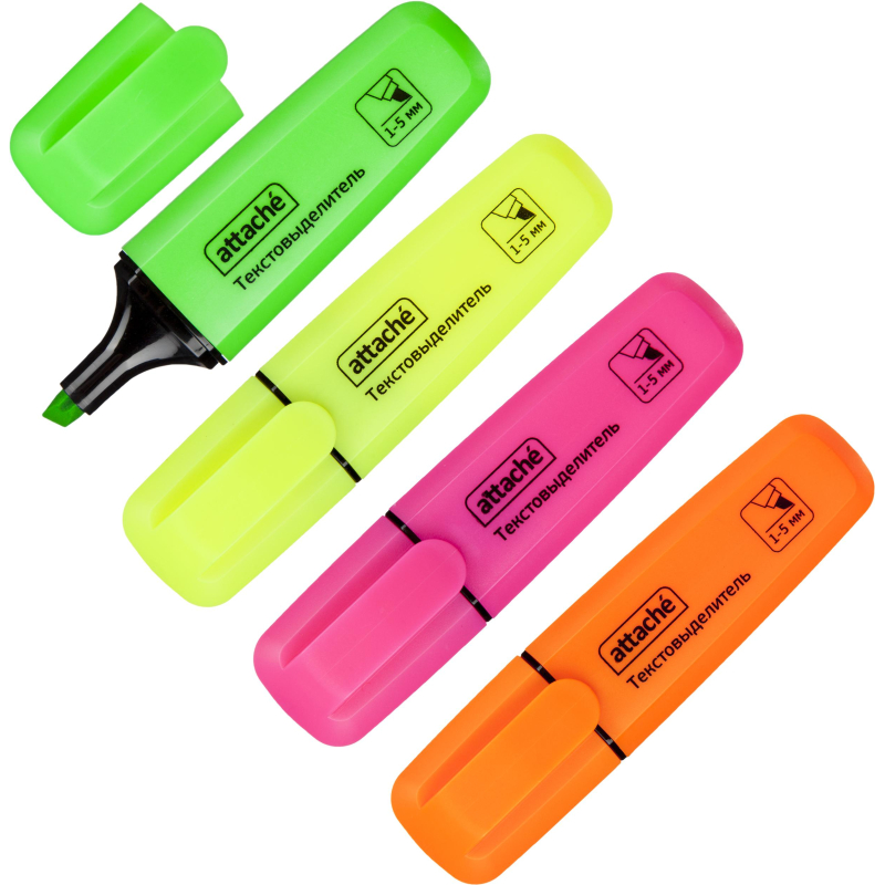 Набор текстовыделителей Attache Palette 1-5мм набор 4цв HL6010 1591150