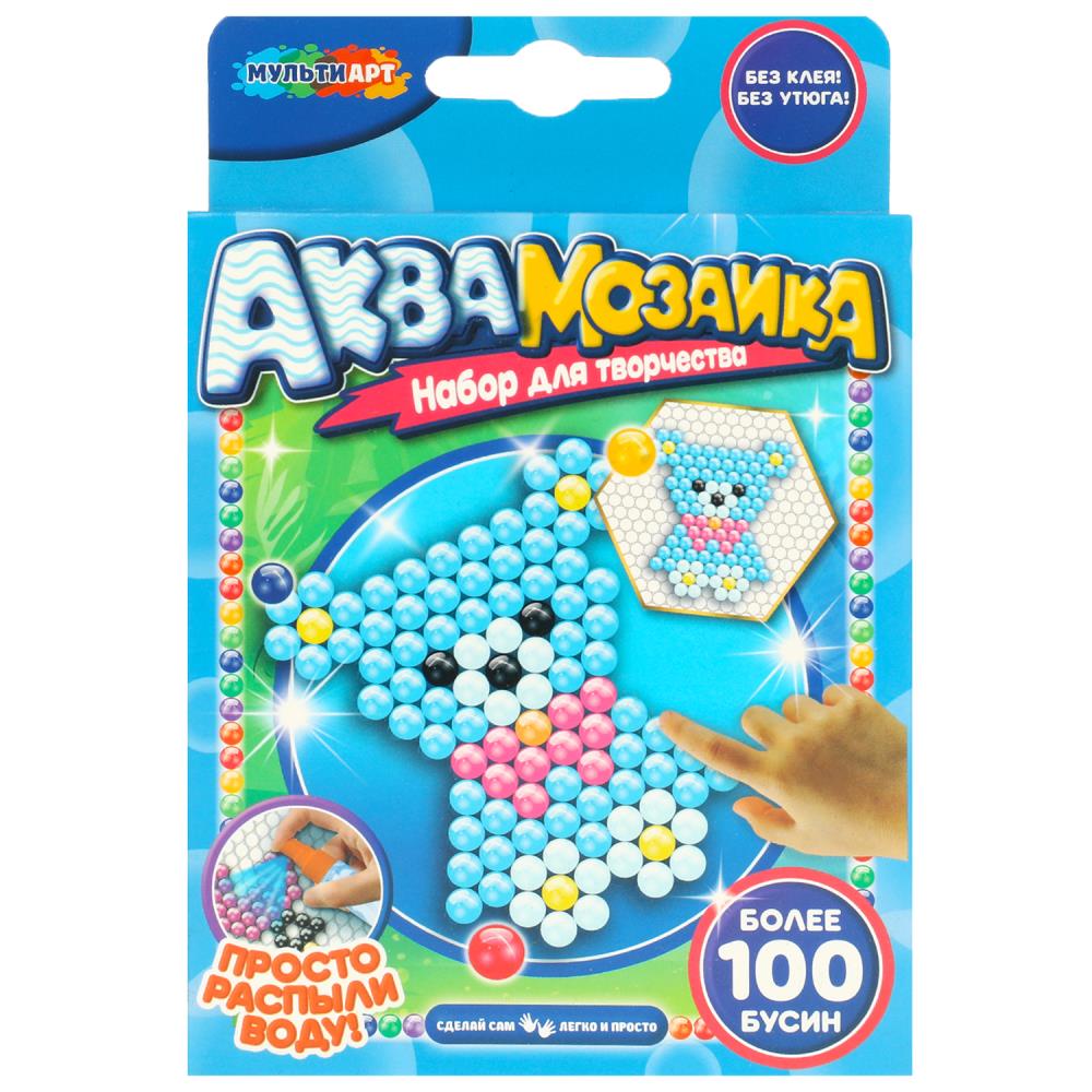 Аквамозаика 100 бусин медведь MultiArt AB-100BEAR