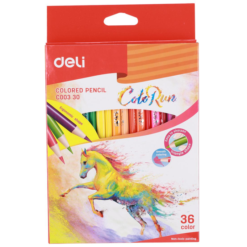 Карандаши цветные Deli ColoRun тополь 36 цв/наб EC00330 1560793