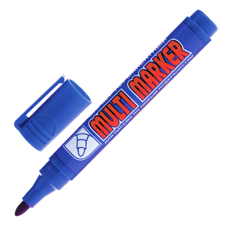 Маркер перманентный Crown Multi Marker 3-5 мм синий 1556206