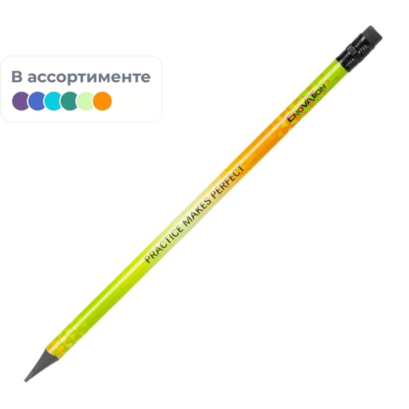 Карандаш чернографитный Deli Enovation HB пластиковый с ластиком в в асс.м 1684101 EC020-HB