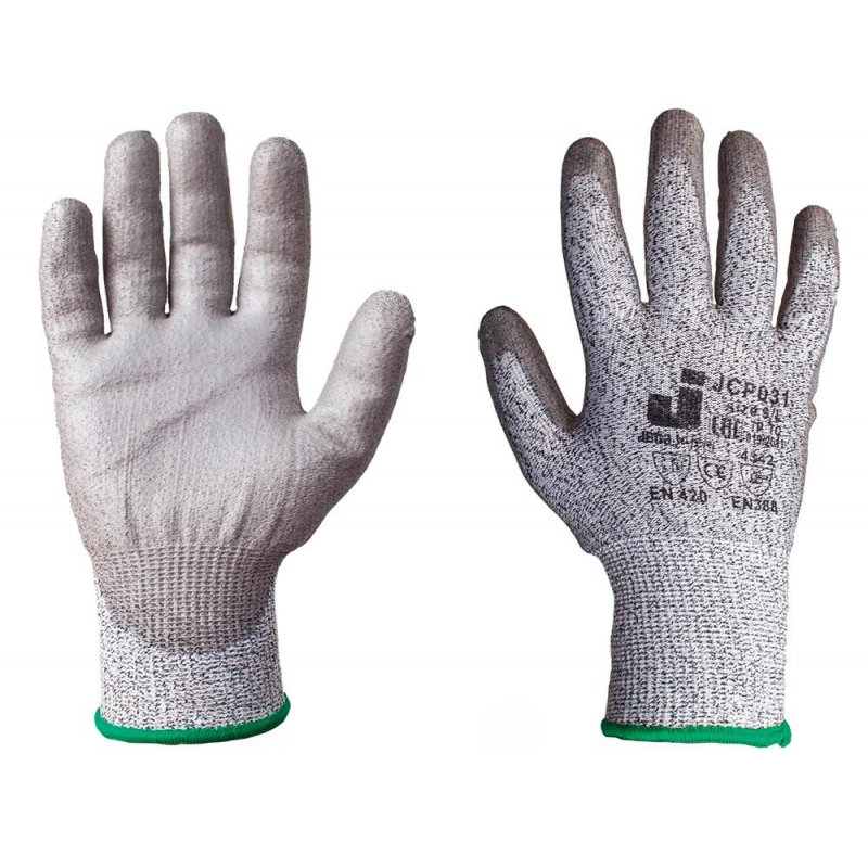 Перчатки защит. от порезов JetaSafety JCP051 трикотаж.с п/у покр. 5кл р.L Jeta Safety 1292927 JCP051-L