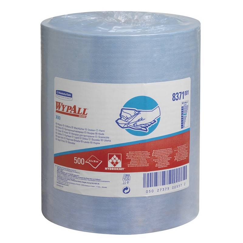 Материал протирочный нетканый рулWYPALLxX60 LR B 500s 38х31,5см голуб.8371 Kimberly Clark 972836