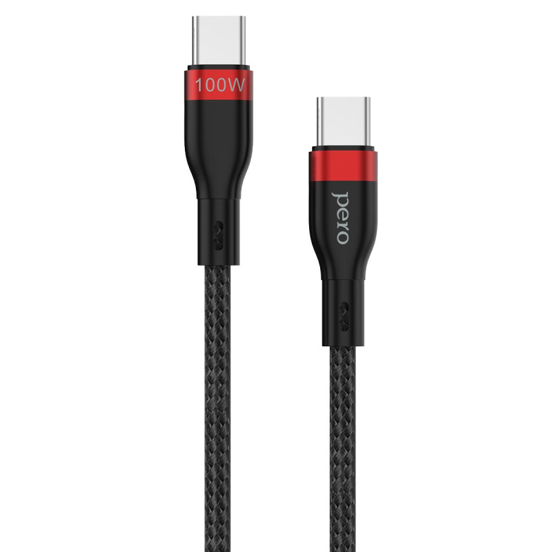 Кабель USB PERO DC-10 PD Type-C to Type-C, 5A, 100W, 1.5m, Black Pero  1598892 4603768351351