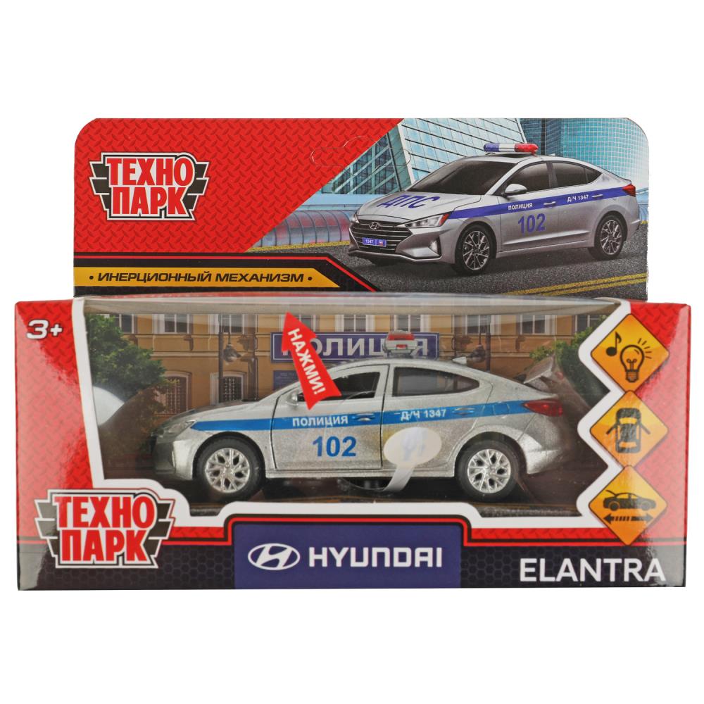 Машина металл свет-звук Хюндай Елантра Полиция, 12 см. Технопарк ELANTRA-12SLPOL-SR