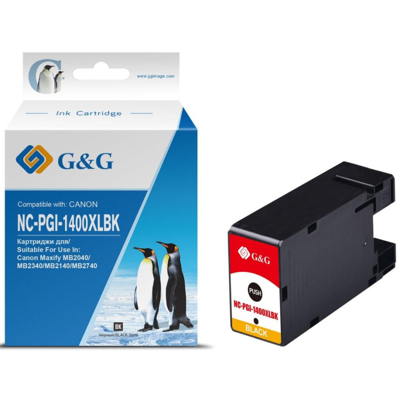 Картридж струйный G&G PGI-1400XL BK чер. для Canon MB2050/MB2350/MB2040 1650512