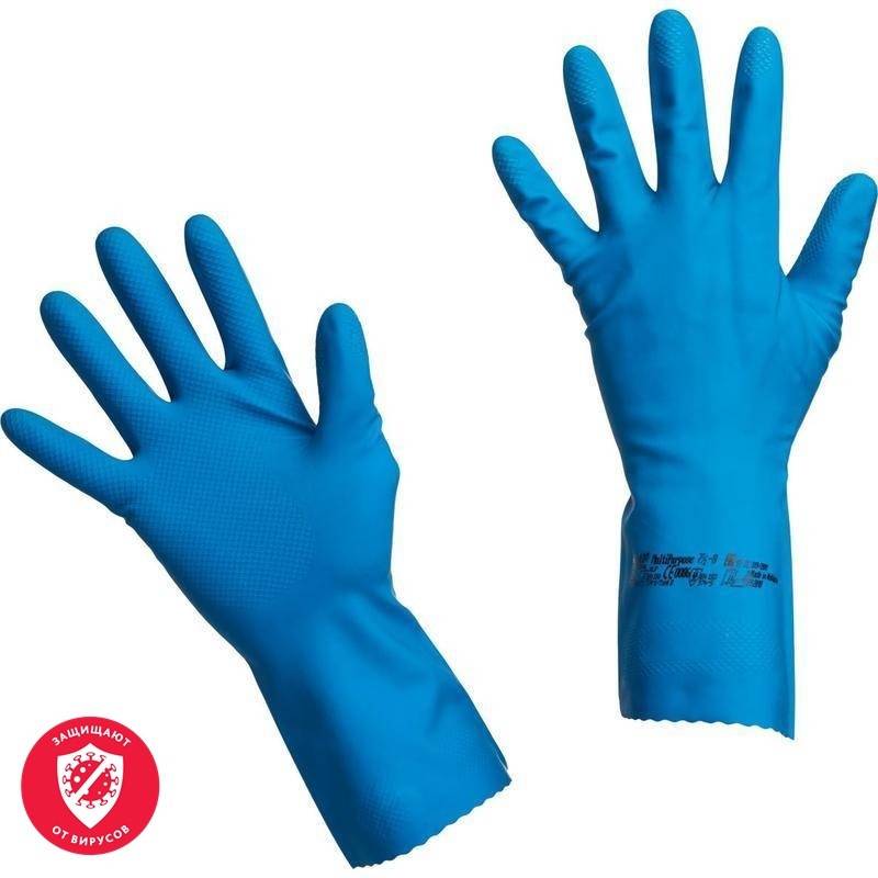 Перчатки резиновые Vileda Profes латекс хлопков.напылен синий р-р M 100753 Vileda Professional 515188