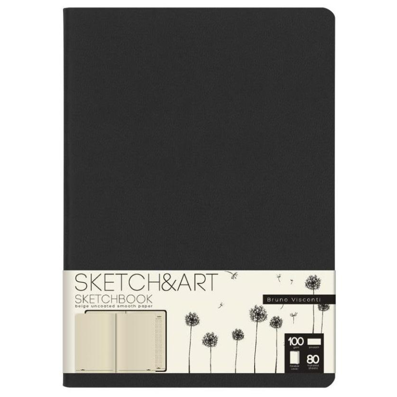 Скетчбук S A ORIGINAL 179х250 80л беж 100г книж.перепл.мягк.черн. 1-507/01 Sketch Art 1627244