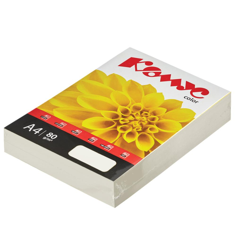 Бумага цветная Комус Color (слоновая кость пастель) 80г, А4, 500 л. 619923