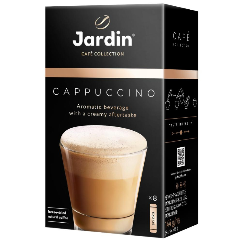 Кофе Jardin в стиках растворимый Капучино 3в1, 18гх8шт 1690-10 1382352