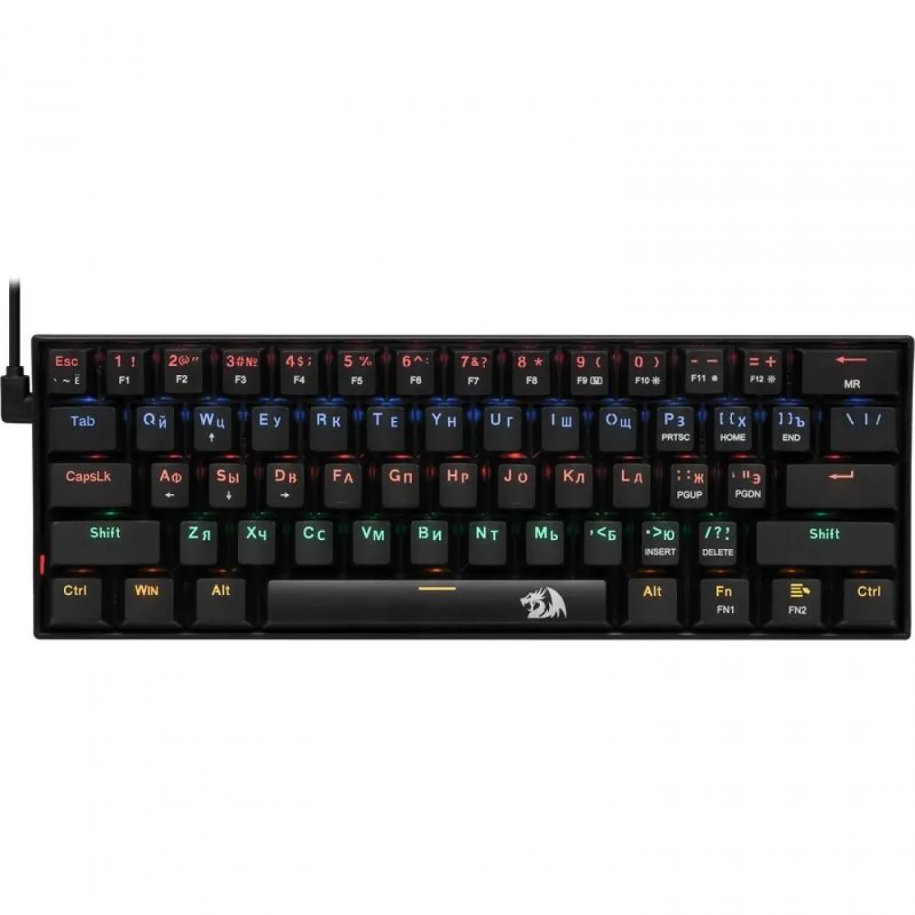 Клавиатура Redragon Lakshmi (78119) механич. RU,радужная,тихая,61кн 2319000