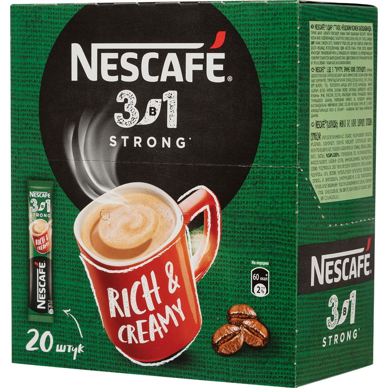 Кофе Nescafe 3 в 1 крепкий раств., шоу-бокс, 20штx14,5г 1208083