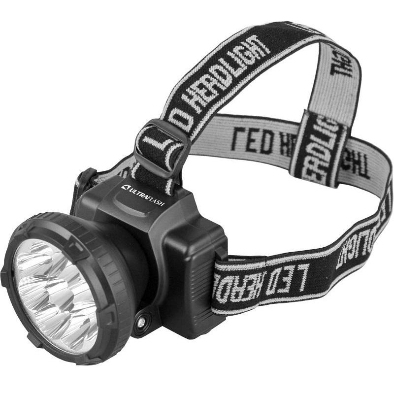 Фонарь налобный Ultraflash 9LED 33Лм,акк220,0,5Ач, 1343284 11257