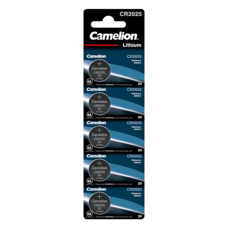 Батарейка Camelion CR2025 BL-5 (CR2025-BP5, литиевая,3V) 5шт/уп 1883031 1594