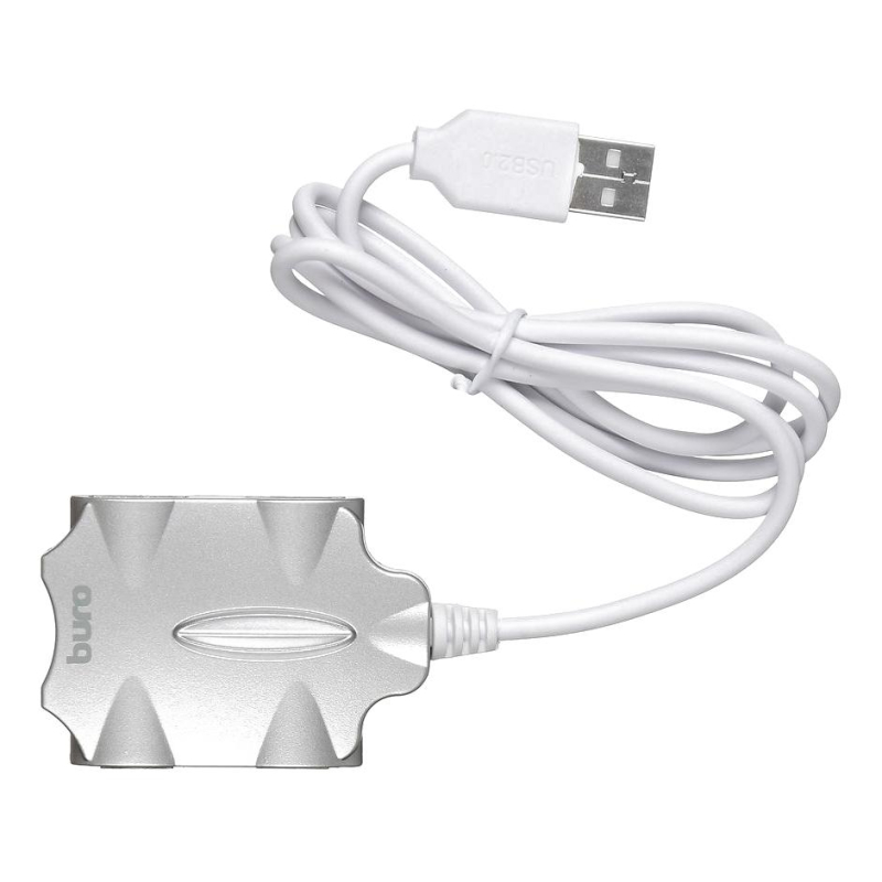 Разветвитель USB 2.0 Buro BU-HUB4-0.5-U2.0-Candy 4порт. серебристый 1597924