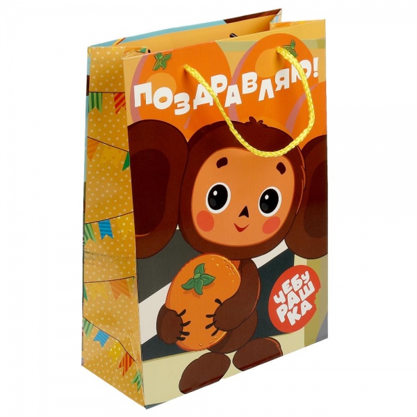 Пакет подарочный глянцевый Союзмультфильм, размер Xl, 33,5х45х15 см. Чудо праздник PXL-111165-CH3 (60)