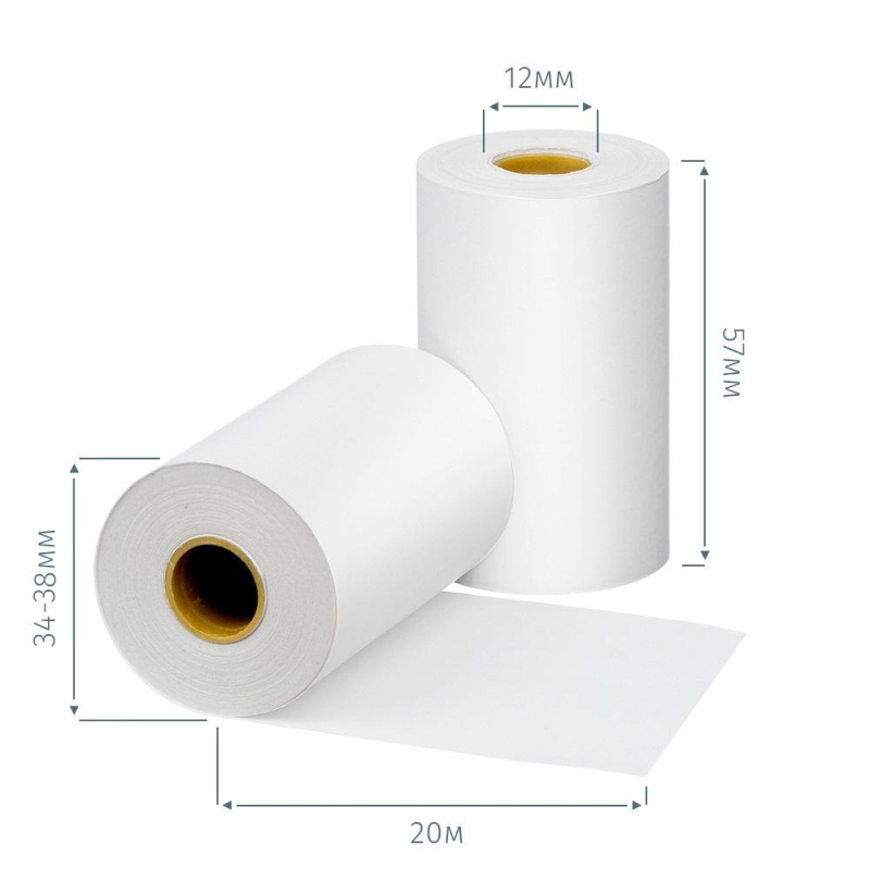 Ролики д/касс Promega 57мм (дл20м,вт12,из т/б) 10шт/уп.(487529) ProMega jet 1226573