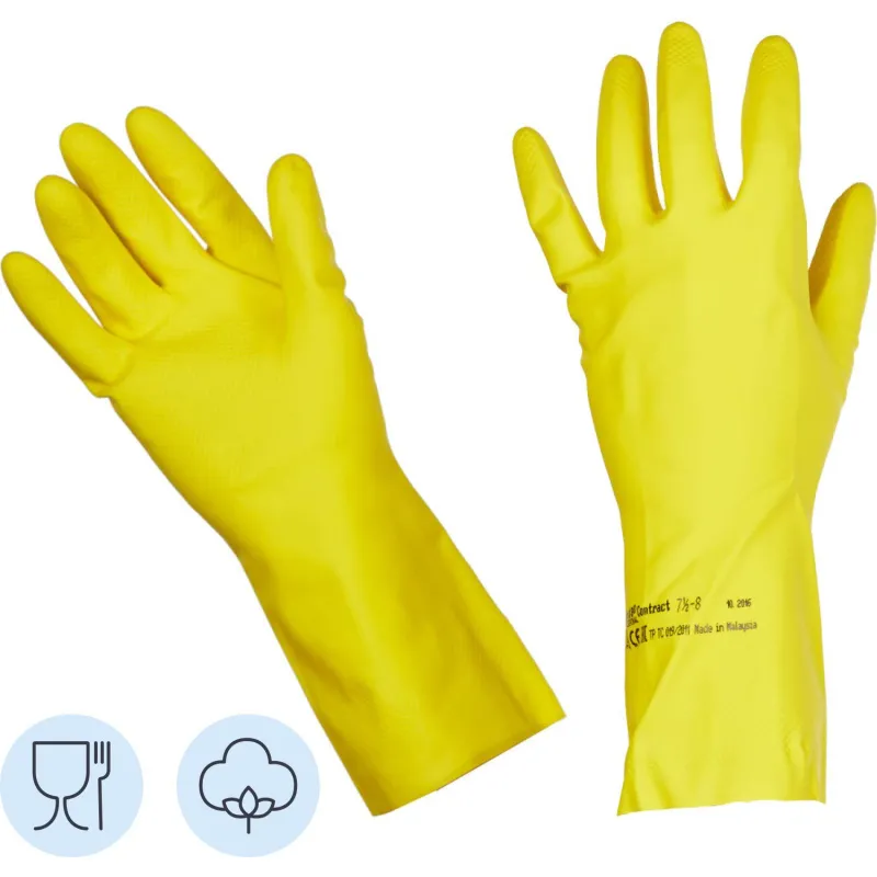 Перчатки резиновые ViledaProfesКонтракт латекс желт рXL 102588/174327,ПС Vileda Professional 927478