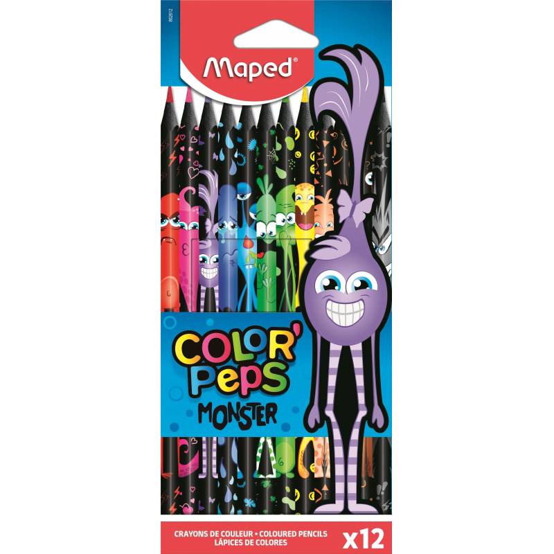 Карандаши цветные Maped Black Monster 12 цветов трехгранные 862612 1270546