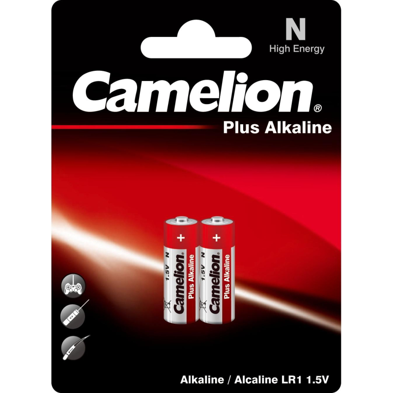 Батарейка Батарейки Camelion LR1 Plus Alkaline BL-2 (LR1-BP2, батарейка,1.5В)(2шт/уп) 1819533