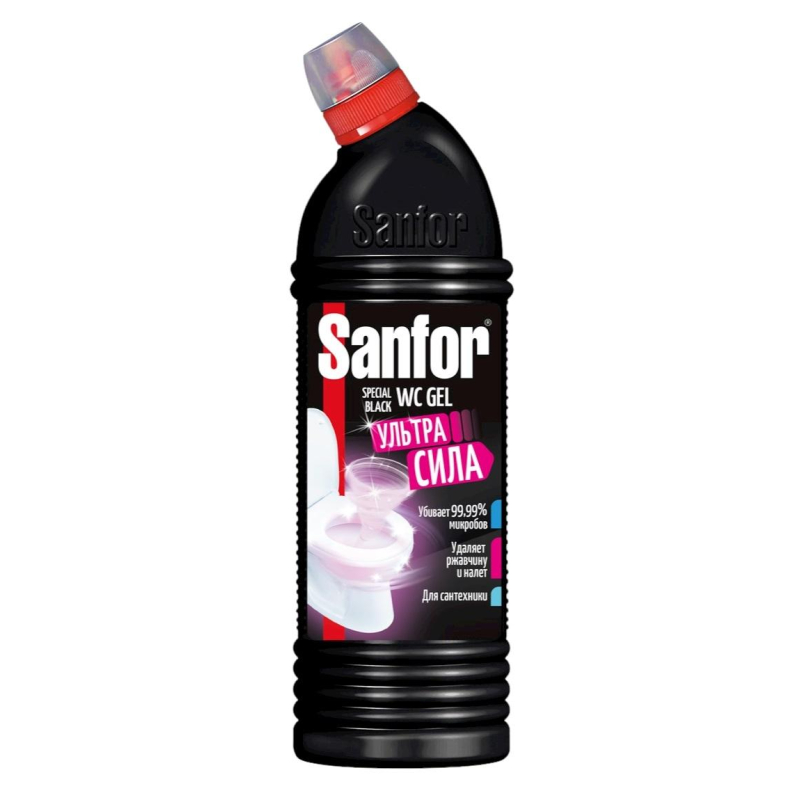 Средство д/сантехники Sanfor WС гель speсial black 1000гр Санфор 1640738 1953