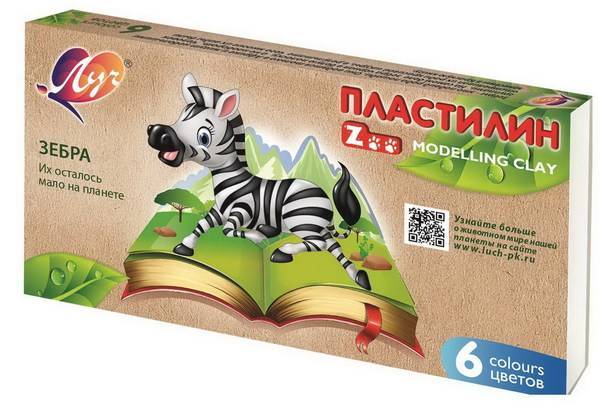 Пластилин "Зоо" 6 цветов, 90 г ЛУЧ 30С1810-08