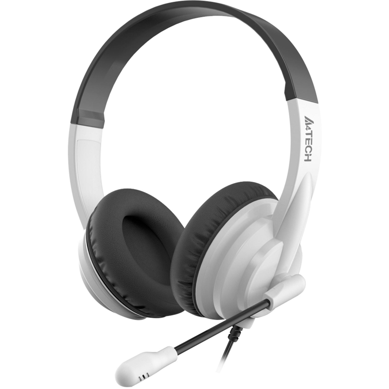 Гарнитура A4Tech HU-10 черный/белый 2м накладные USB(HU-10/USB/BLACK+WHITE) 1777625