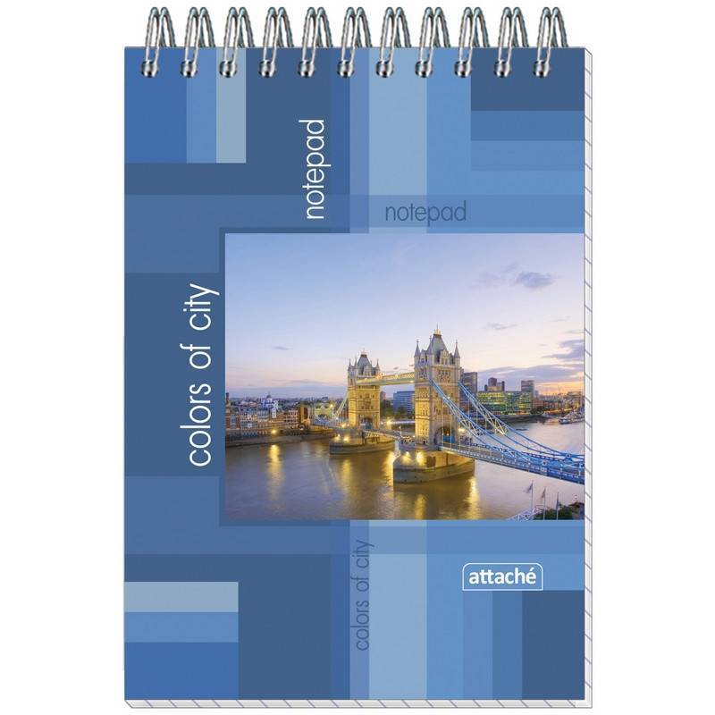 Блокнот Attache Economy Города А6 40 л. рзнцв. в клетку спираль (105х145 мм) 54037