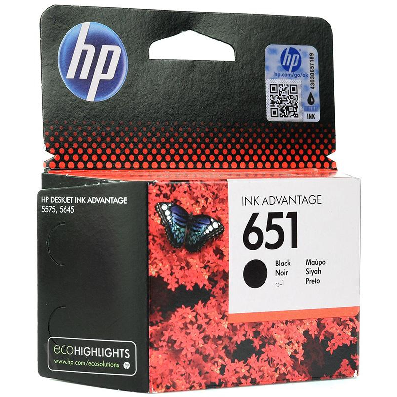 Картридж струйный HP 651 C2P10AE чер. для DJ 5575/5645 508007