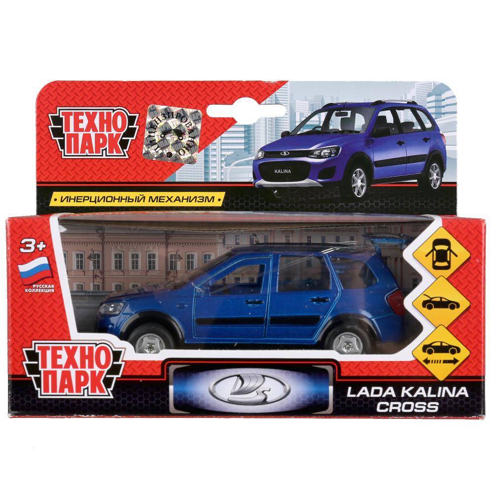 Машина металл Лада Калина кросс, 12 см. открываются двери и багажник, инерционная Технопарк SB-16-46-N(BU)-WB