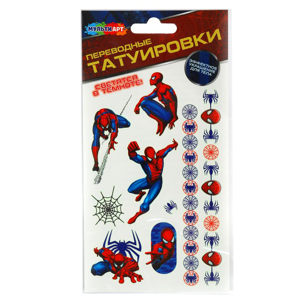 Тату "Человек Паук" светящиеся в темноте, 1 лист MultiArt TATTOO-122134