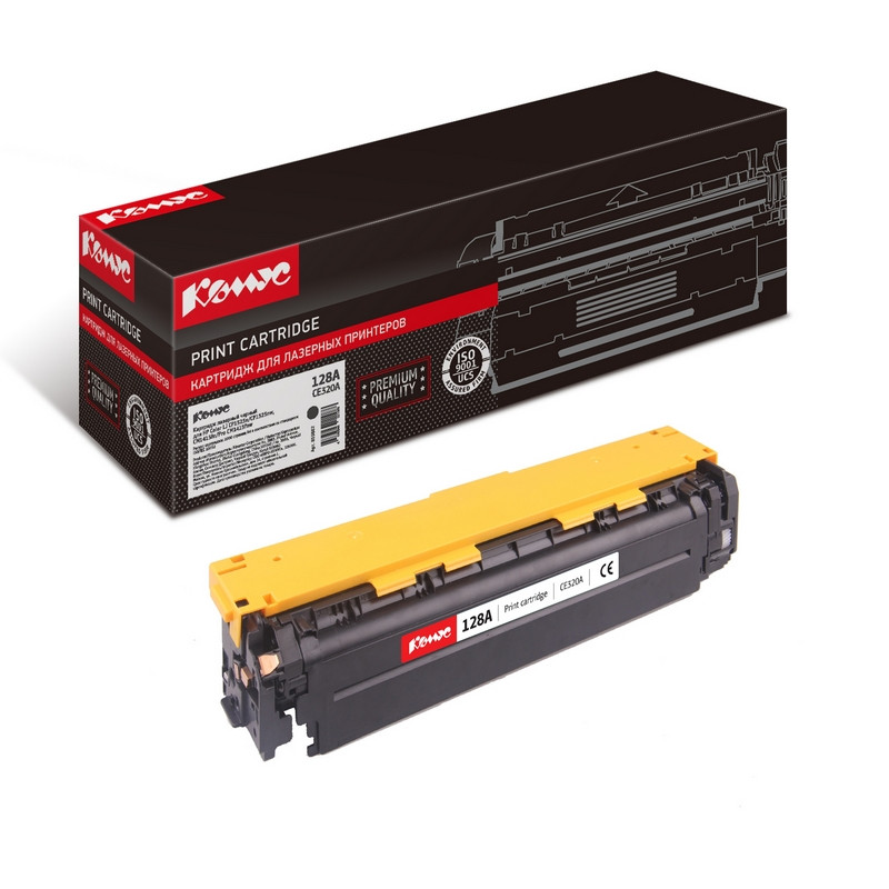 Картридж лазерный Комус 128A CE320A чер. для HP CP1525/CM1410 855802