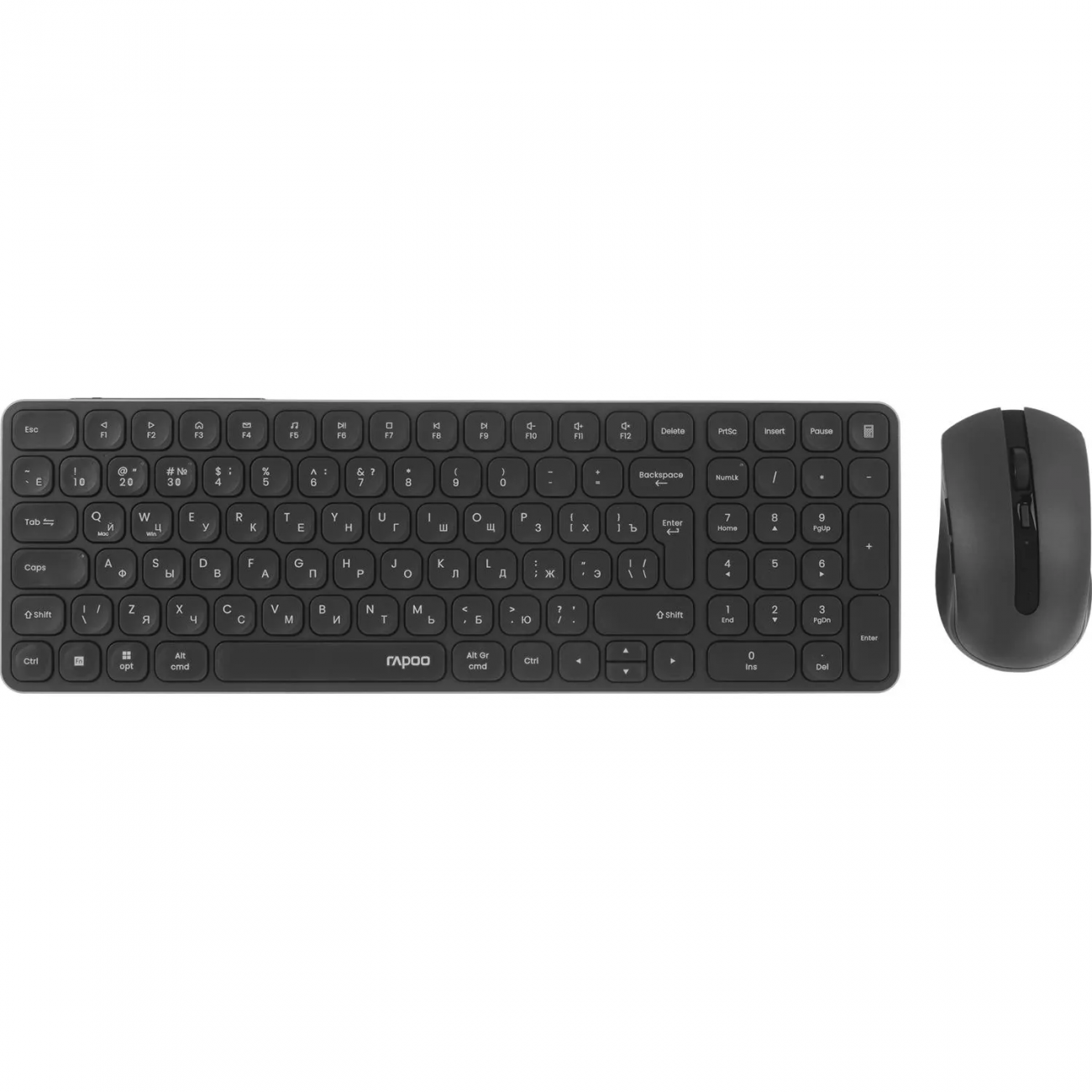 Набор клавиатура+мышь RAPOO беспроводная 9350S, цв. Dark Grey 2379990