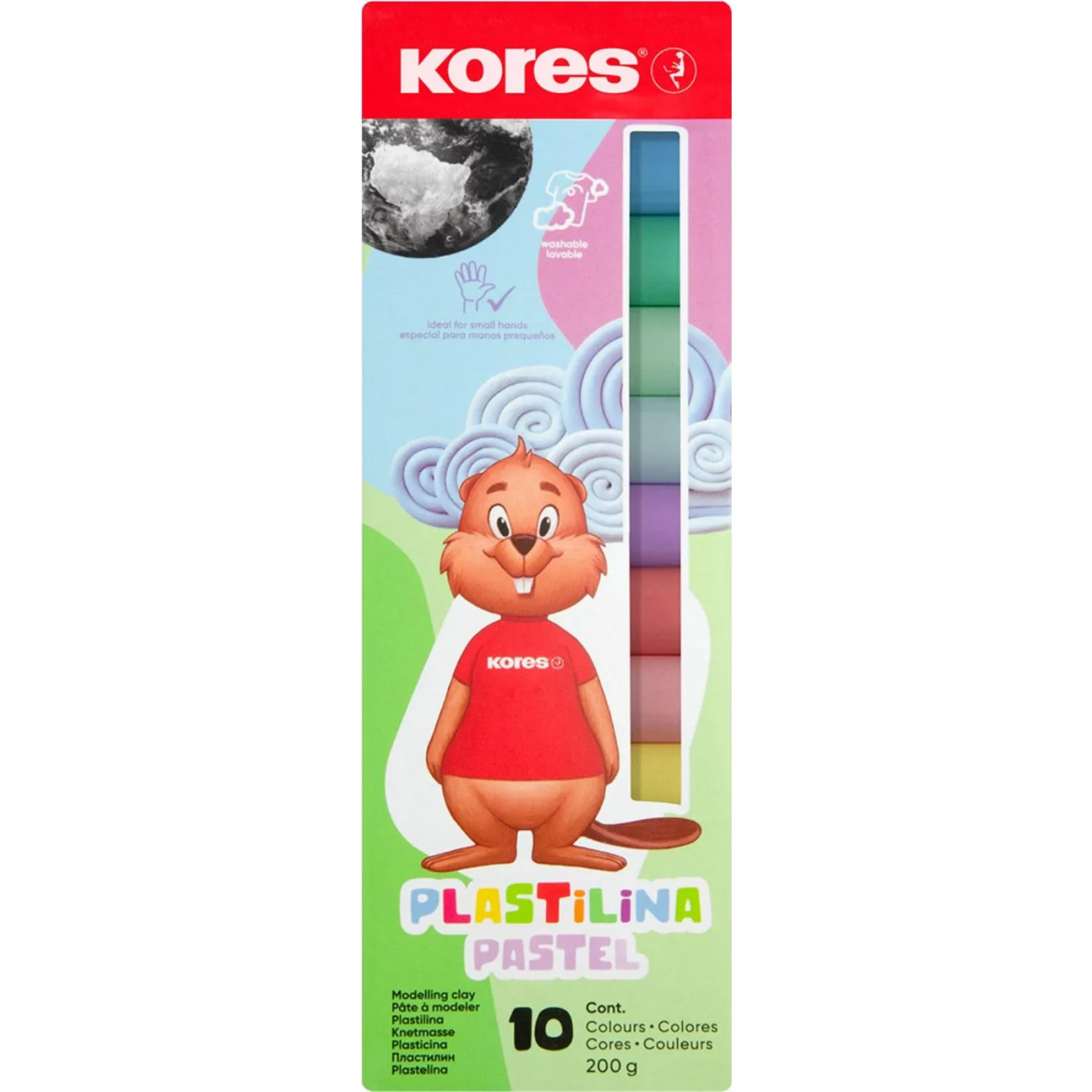 Пластилин Kores Plastilina Пастельный 10 цветов набор общий вес 200гр 34016 2270542