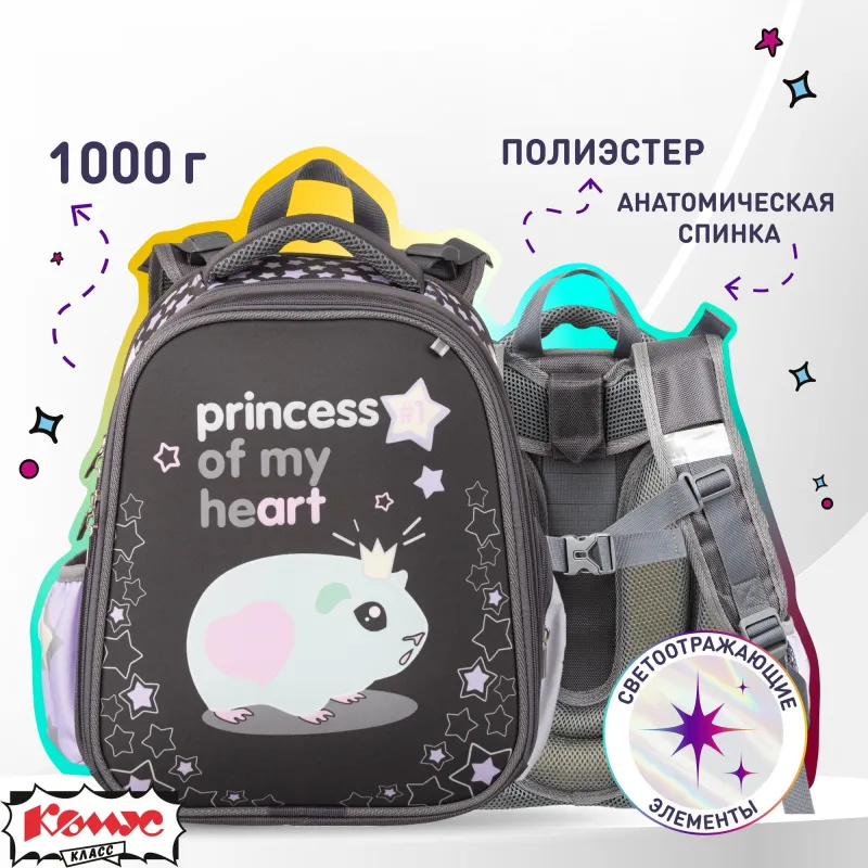 Ранец Комус Класс Basic Princess, 2 отд. эргоном. спинка 1972165