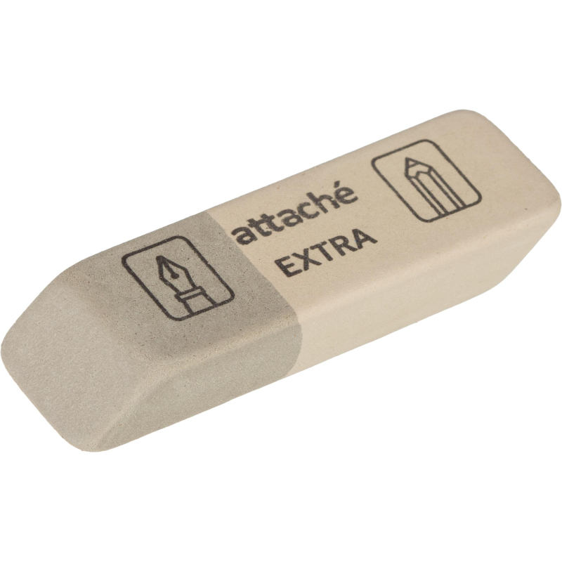 Ластик скошенный Attache extra, нат.каучук, 41x14x8мм, д/ручки и карандаша 1578478