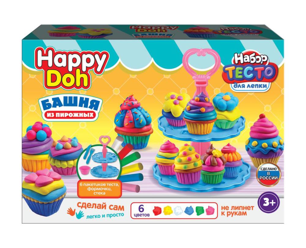 Набор для лепки с формочками Этажерка с пирожными, 24 см, Happy Doh HAPPY DOH PDSET-124776