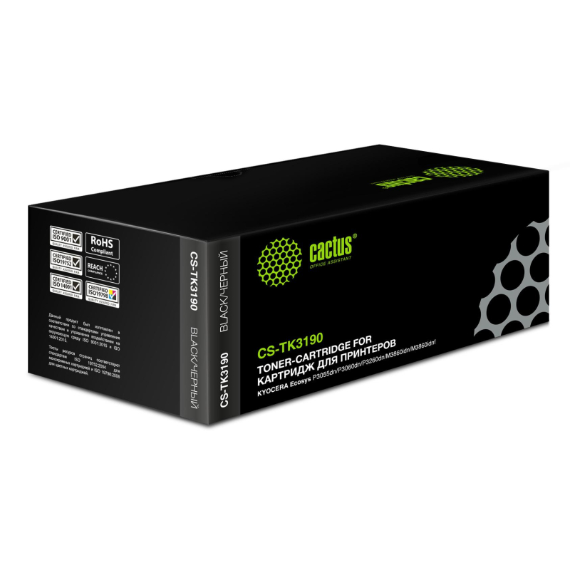 Картридж лазерный Cactus CS-TK3190 TK-3190 чер. для Kyocera P3055dn/P3060dn 1785457