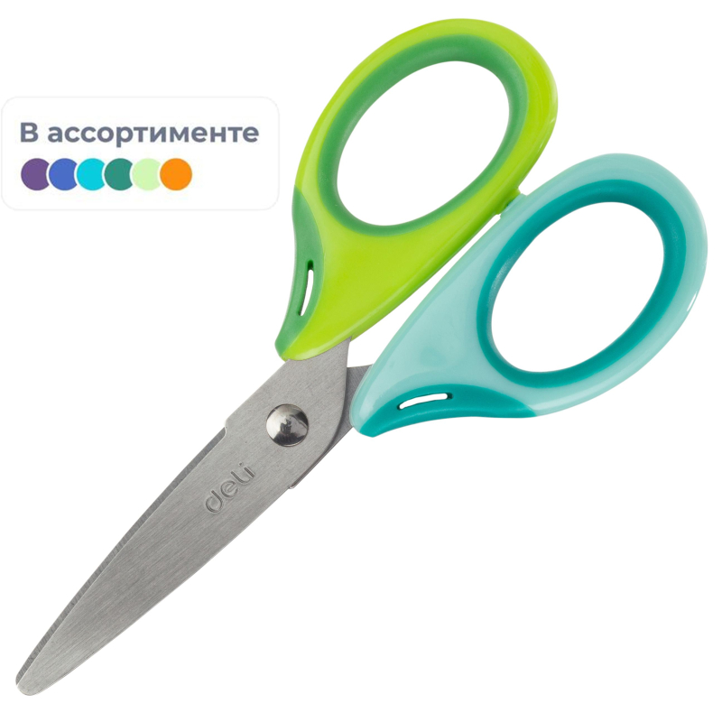 Ножницы детские Deli E6068 Neon 135мм сталь в асс. 1681157