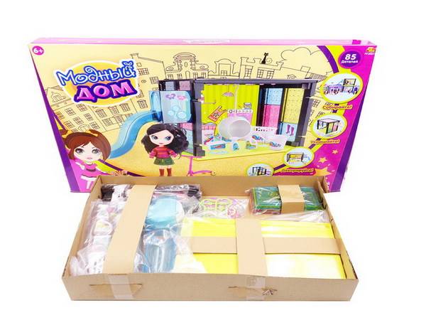 Дом серии "Модный дом " в наборе с куклой и мебелью, 85 деталей Abtoys PT-00851