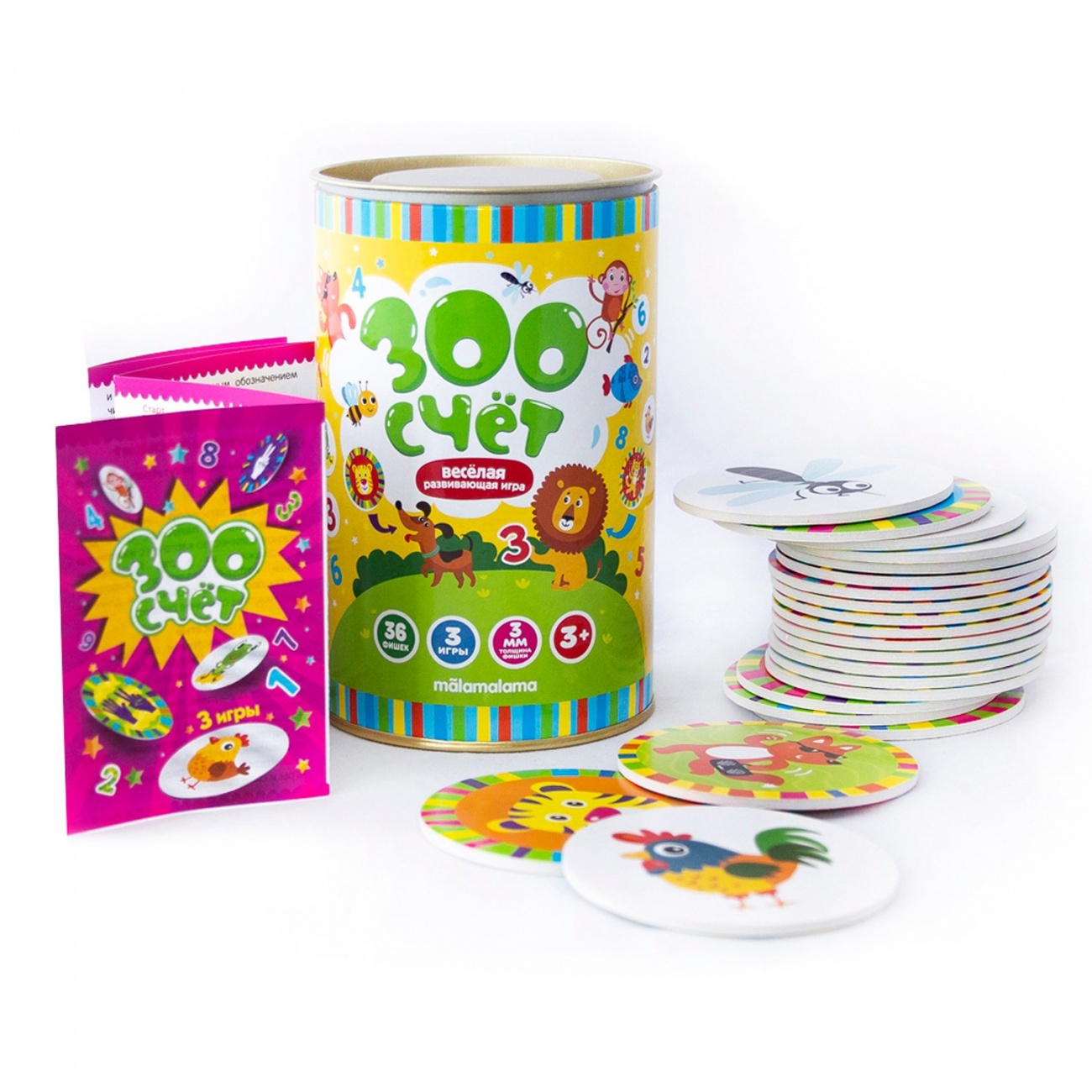 Игра развивающая "Зоо счёт" 36 фишек Malamalama 68148-7