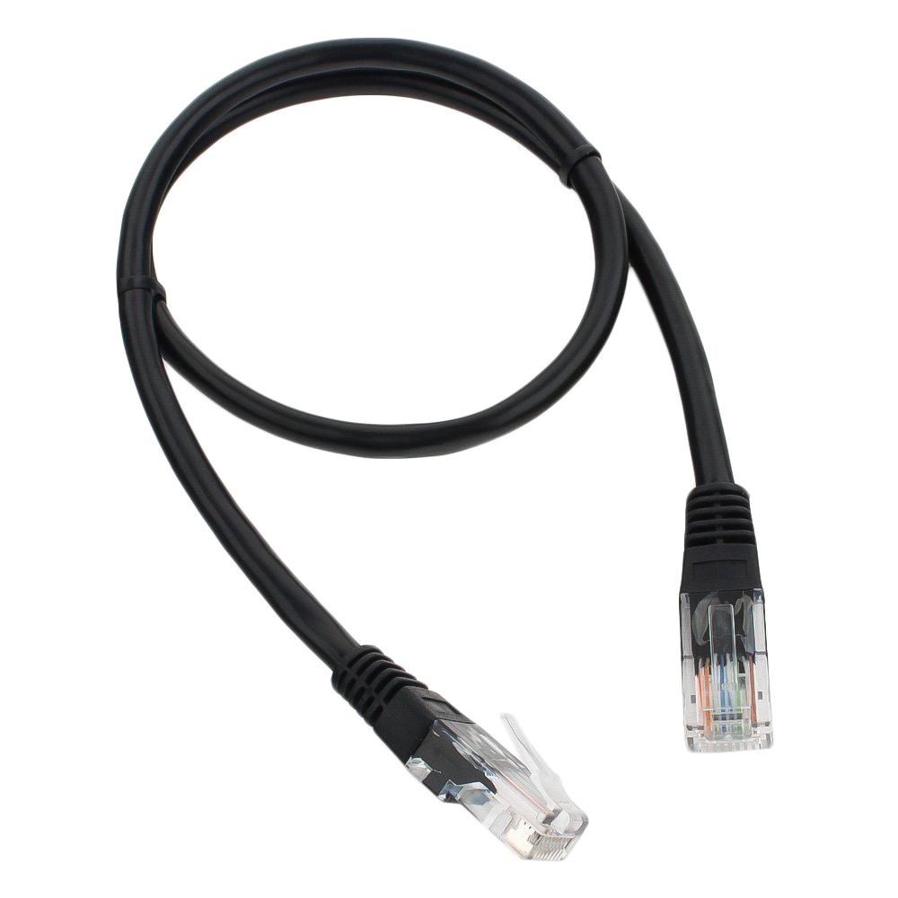Патч-корд UTP Cablexpert PP12-0.5M/BK кат.5e, 0.5м, черный 1124715