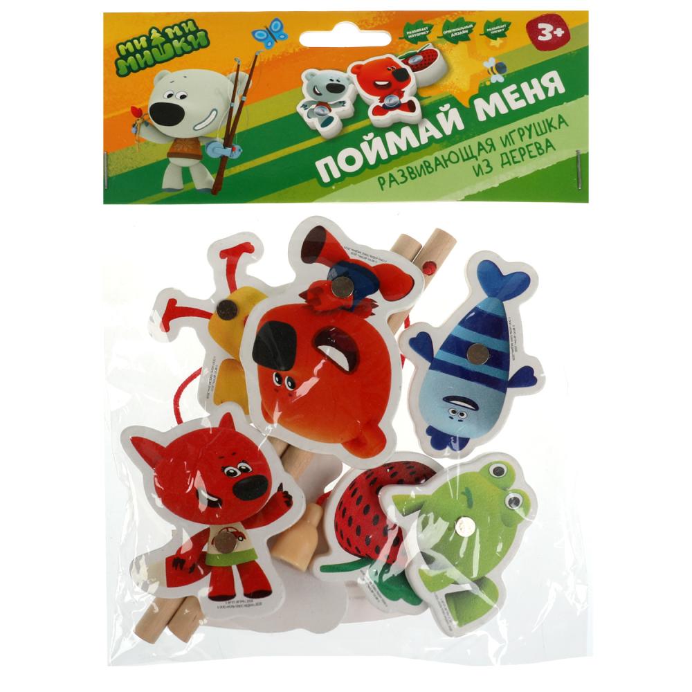 Игра ловим + 2 удочки Ми-ми-мишки Буратино игрушки из дерева MMM-27