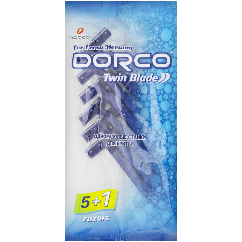 Бритва однораз. Dorco 2-лез,фикс.голов 5+1шт/уп TD 705DB-6P 1673765