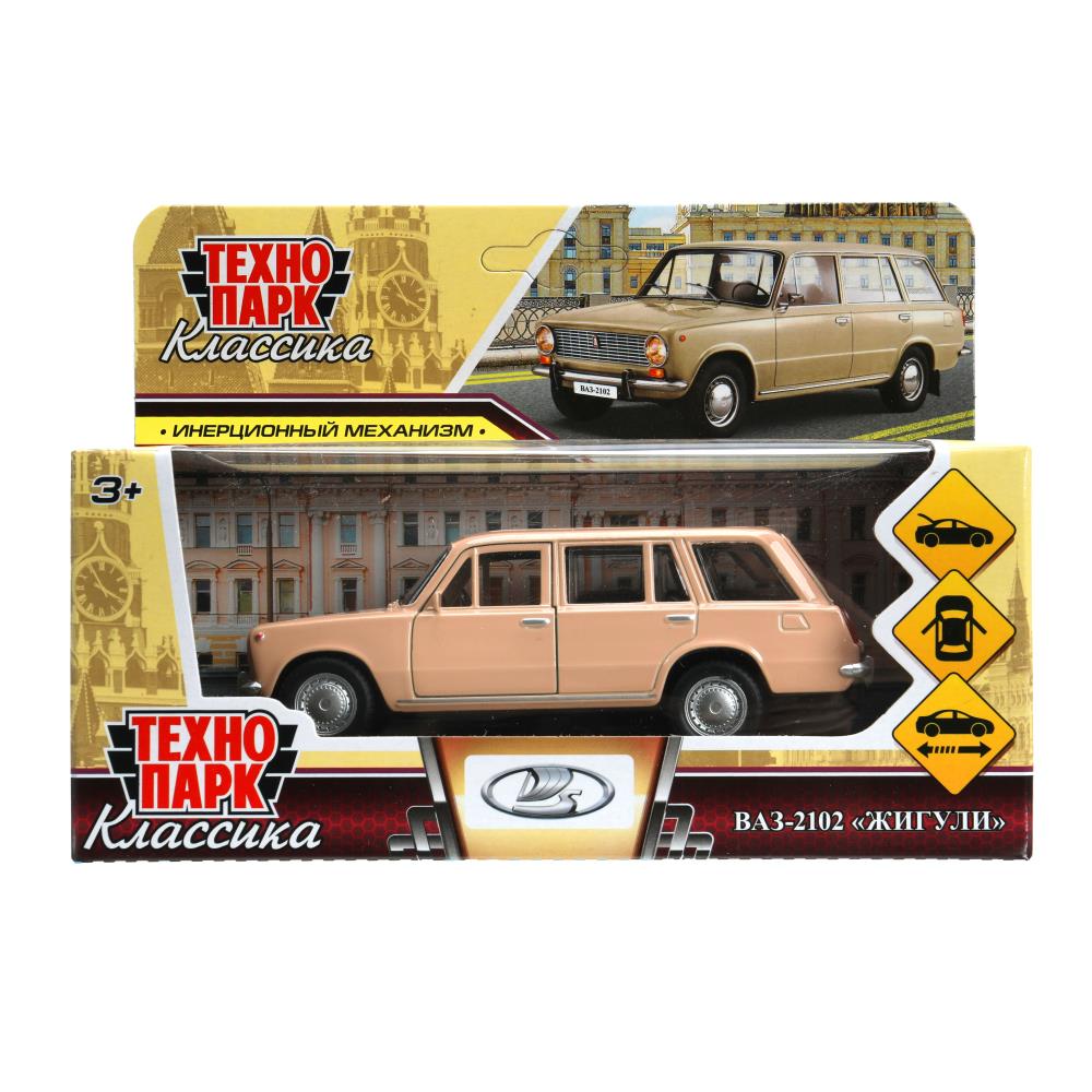 Машина металлическая, Ваз-2102, 12 см. бежевый, Технопарк 2102-12-BG