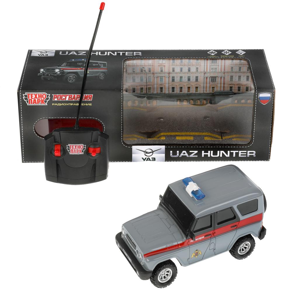 Машина р/у Уаз Хантер Росгвардия, 18 см. свет, серый, Технопарк HUNTER-18L-RG