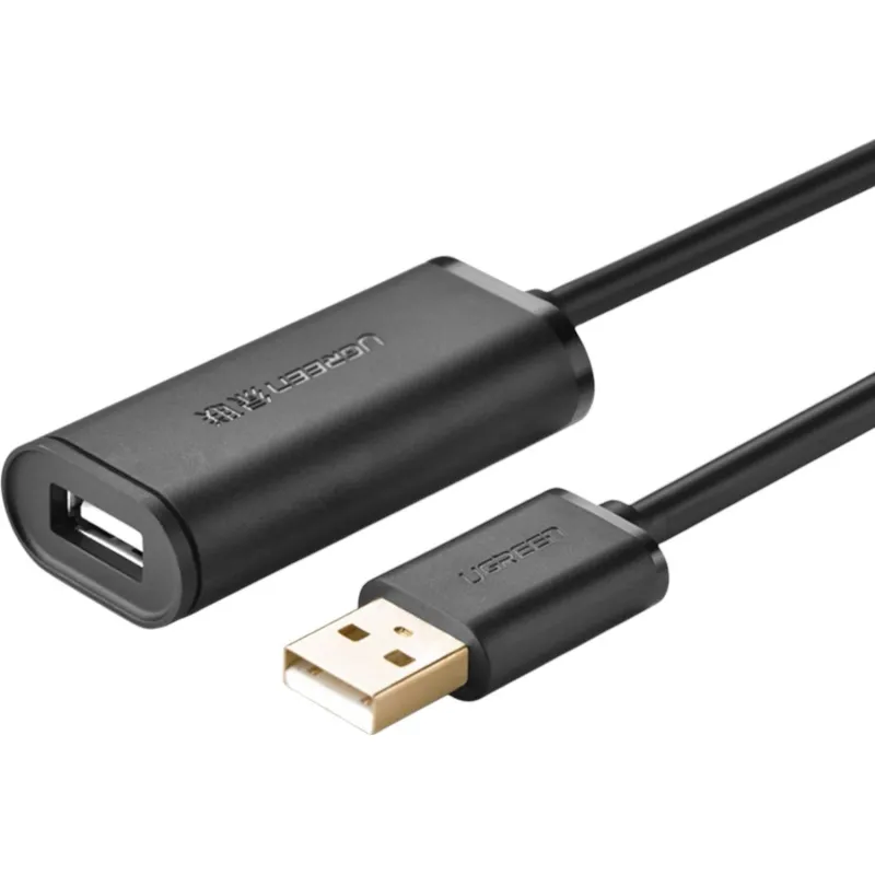 Кабель UGREEN US121 (10321)USB 2.0 Active Extension Cable +Chipset 10м черн 2162369 10321_