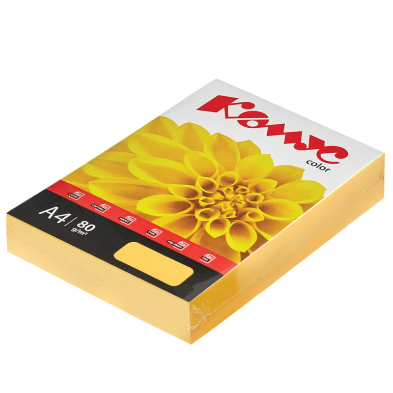 Бумага цветная Комус Color (мандарин интенсив) 80г, А4, 500 л. 619920