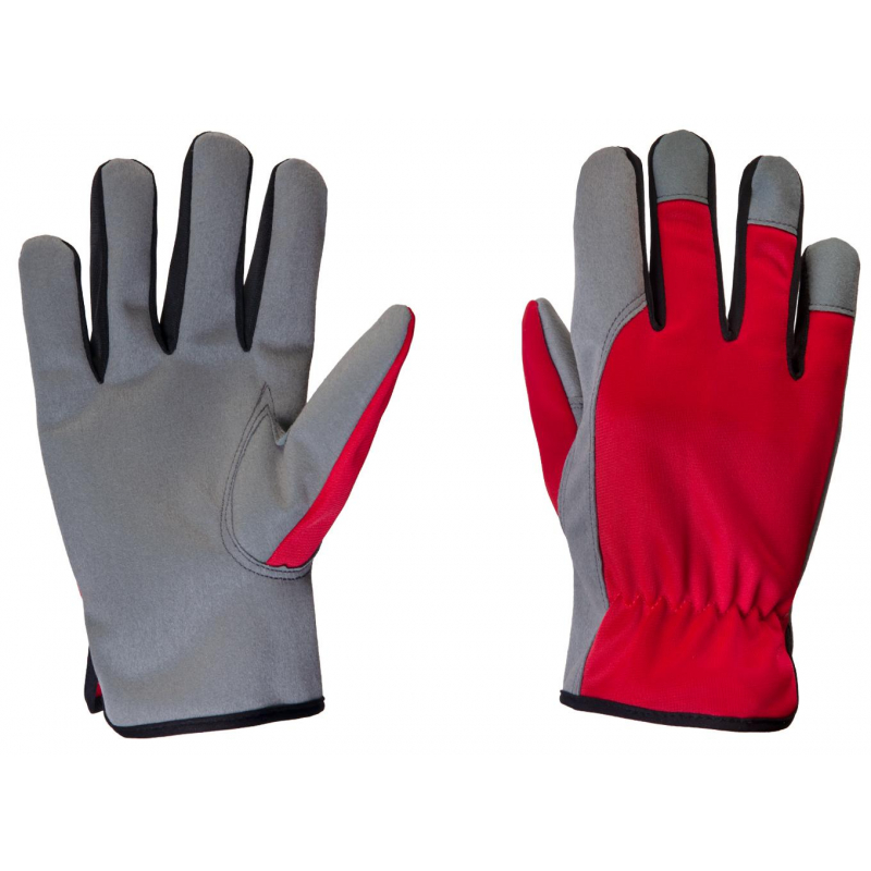 Перчатки трикотаж/иск.кожа утеплен. JetaSafety JLE625-10 цв.красн/бел р.XL Jeta Safety 1420369