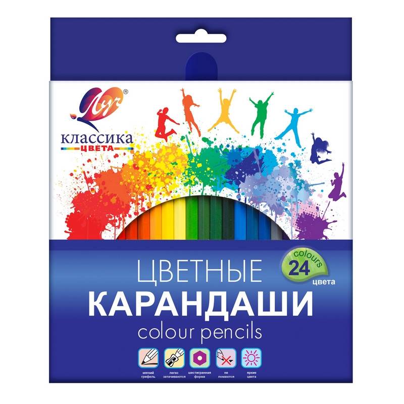 Карандаши цветные Луч Классика 24 цвета шестигранные 29С 1712-08 1102661
